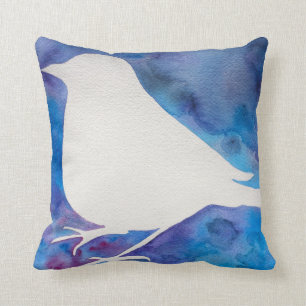 Aquarell-Vogel-Kissen Kissen