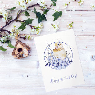 Aquarell-Vogel-Muttertag Karte