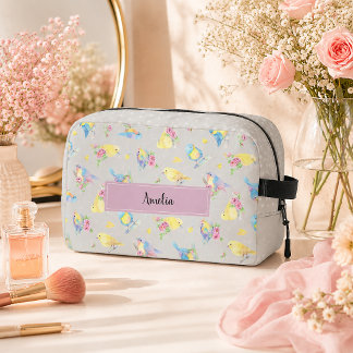 Aquarell-Vögel und Blumen Muster handgezeichnet Waschbeutel