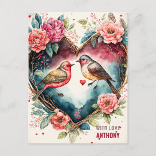 Aquarell Vögel Urlaub Postkarte