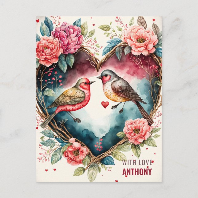 Aquarell Vögel Urlaub Postkarte (Vorderseite)