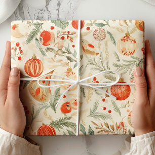 Aquarell-Vögel Vintage-Weihnachten Geschenkpapier