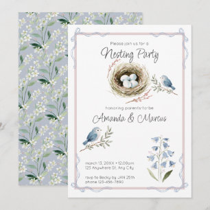 Aquarell-Vogelnest-Nist-Party-Baby-Shower Einladung