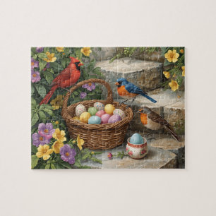 Aquarell-Vogelnest-Oster-Eier-Frühlingsdekoration