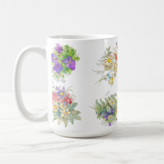 Aquarell-Wald-Blumen-Muster Kaffeetasse