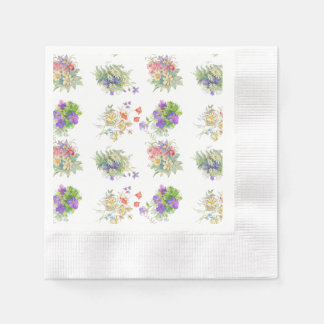 Aquarell-Wald-Blumen-Muster Serviette