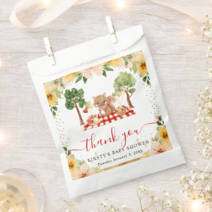 Aquarell Wald Eichhörnchen Picknick Baby Shower Geschenktütchen
