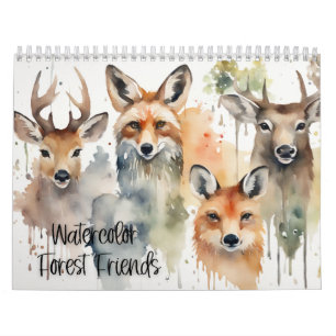 Aquarell-Wald Freunde Kalender