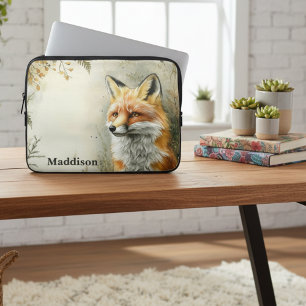 Aquarell Wald Fuchs Natur Laptopschutzhülle