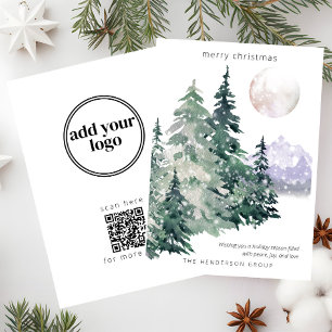 Aquarell-Wald-Geschäft Weihnachten