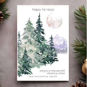 Aquarell Wald Geschäft Weihnachten Frohe Feiertage