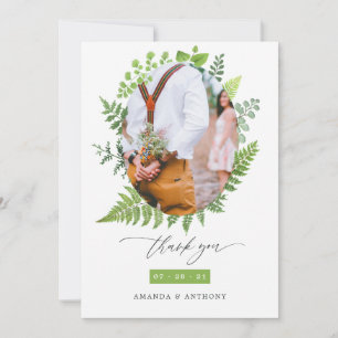 Aquarell-Wald-Hochzeit Dankeskarte