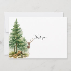 Aquarell-Wald-Reh-Trauer-Danke Dankeskarte