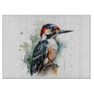 Aquarell-Wald-Specht Schneidebrett