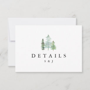 Aquarell-Walddetailkarte RSVP Karte