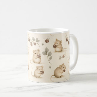 Aquarell-Waldmäuse und Brombeerzweige Kaffeetasse