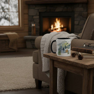 Aquarell-Waldszene Tasse