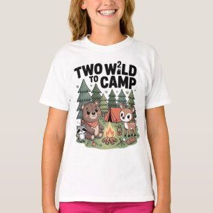 Aquarell Waldtier Camper 2. Geburtstag T-Shirt