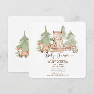 Aquarell Waldtiere Baby Shower Einladung