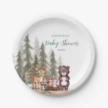 Aquarell-Waldtiere neutrale Babyparty 