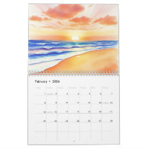 Aquarell-Wandkalender 2025 