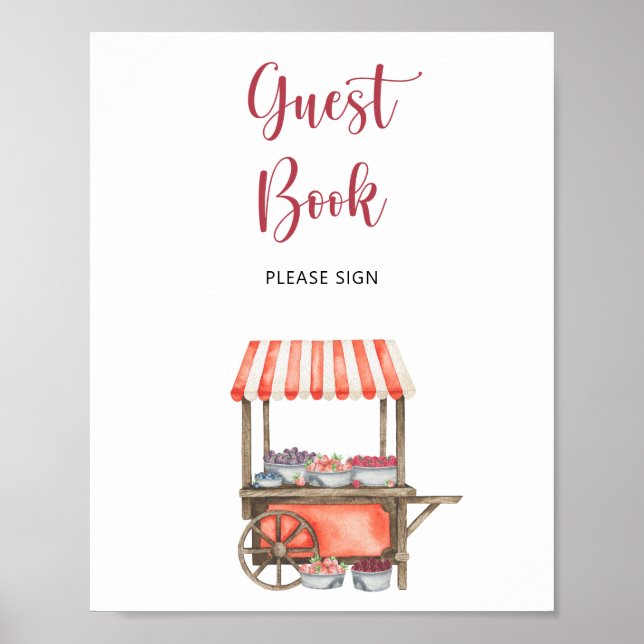 Aquarell-Warenkorb-Beere \ Gästebuch (Vorne)