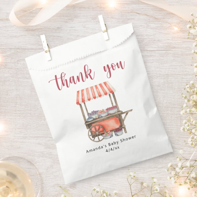 Aquarell-Warenkorb-Beeren-Baby Shower Danke Geschenktütchen (Ausgeschnitten)