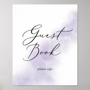 Aquarell-Wash   Lila Gästebuch-Schild Poster
