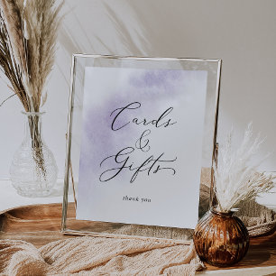 Aquarell-Wash   Lila Karten und Geschenke Schild