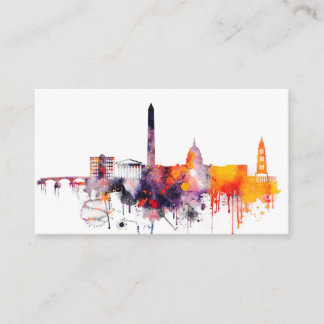 Aquarell-Washington DC-Skyline Visitenkarte