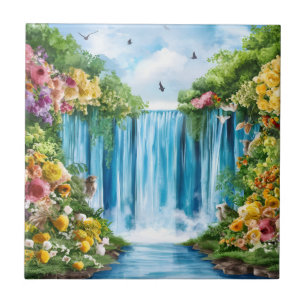 Aquarell-Wasserfall Fliese