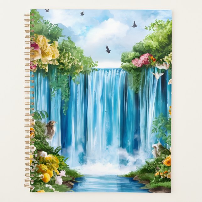 Aquarell-Wasserfall Planer (Vorderseite)
