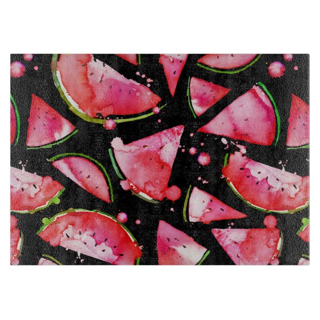 Aquarell-Wassermelone 2 Schneidebrett (Vorderseite)