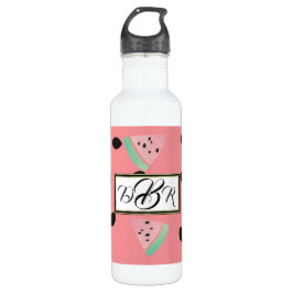 Aquarell-Wassermelone-Monogramm Edelstahlflasche
