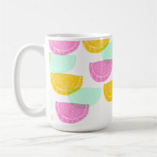Aquarell Wassermelone Pink Grün Gelb Muster Kaffeetasse