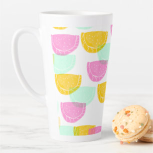 Aquarell Wassermelone Pink Grün Gelb Muster Milchtasse