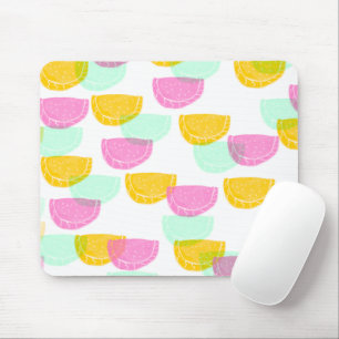 Aquarell-Wassermelone Pink Grün Gelb Muster   Mousepad