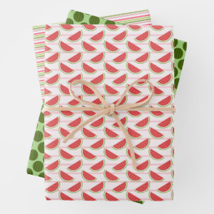 Aquarell-Wassermelonen-Muster   Geschenkpapier Set