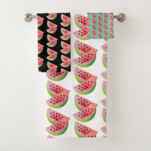 Aquarell-Wassermelonen-Paar Sommer-Teal-Muster  Badhandtuch Set