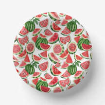 Aquarell-Wassermelonen-Papier-Schalen – Sommerpart