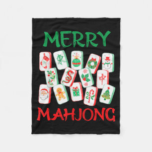 Aquarell-Weihnachten-Mahjong-Kacheln Chinesisches Fleecedecke