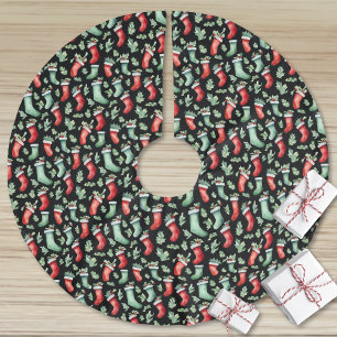 Aquarell Weihnachten Polyester Weihnachtsbaumdecke