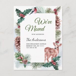 Aquarell-Weihnachten Winter Umzugsankündigung Postkarte