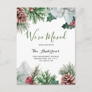 Aquarell-Weihnachten Winter Umzugsankündigung Postkarte