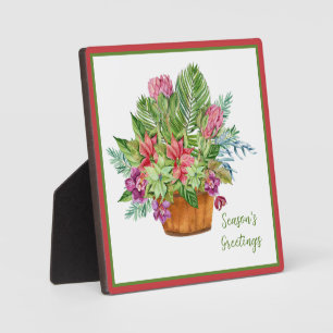 Aquarell-Weihnachts-Botanik-Sträußchen Fotoplatte