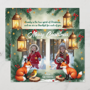 Aquarell-Weihnachts-Grußkarte Furry & Bright Einladung