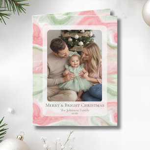 Aquarell-Weihnachts-Grußkarte mit Falz und Foto Karte