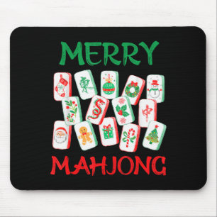 Aquarell-Weihnachts-Mahjong-Kacheln Chinesisches M Mousepad