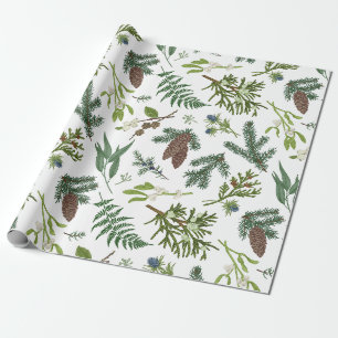 Aquarell-Weihnachts-Natur- und Waldillustration Geschenkpapier