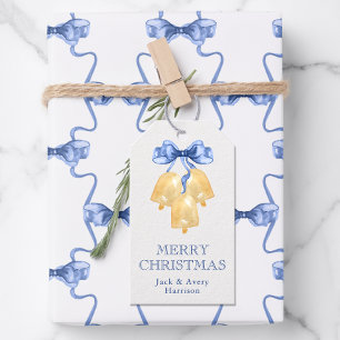 Aquarell Weihnachts- oder Hochzeitsglocken Geschenkanhänger